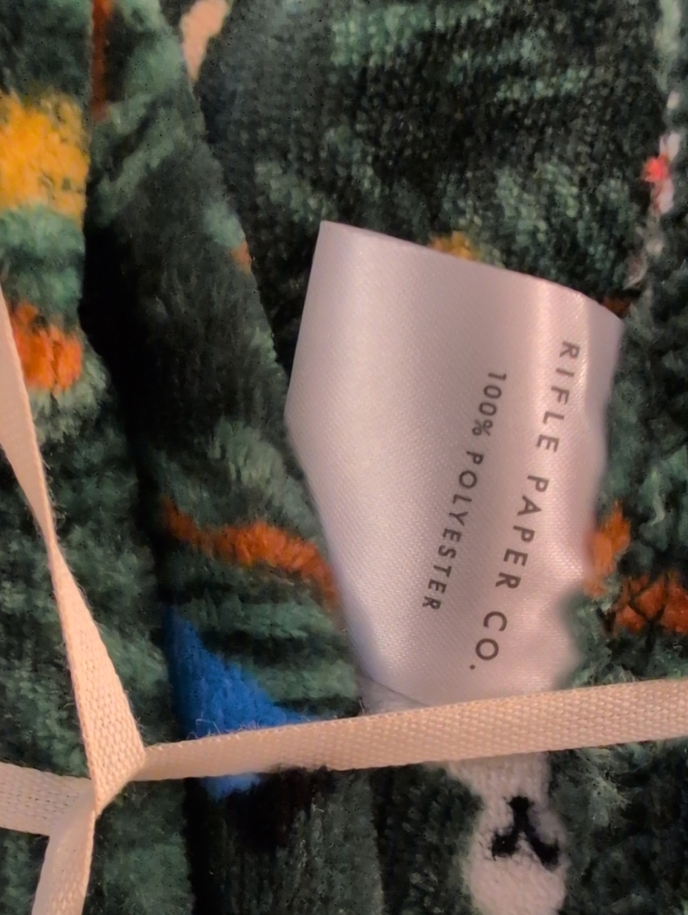 NWT Rifle Paper Co. Green Nutcracker Fleece Holiday Throw - Picture 5 of 6